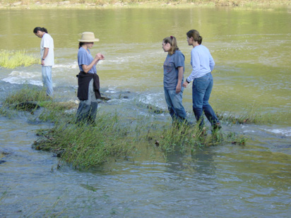 researchers in the Cahaba River